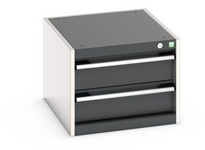 Bott Cubio drawer cabinet with 2 drawers of 150mm height and overall dimensions of 525mm wide x 650mm deep x 400mm high 100% extension drawer with internal dimensions of 400mm wide x 525mm deep. The drawers have a U.D.L of 75kg (when approaching... Bott Cubio Drawer Cabinets 525 x 650 Engineering tool storage cabinets